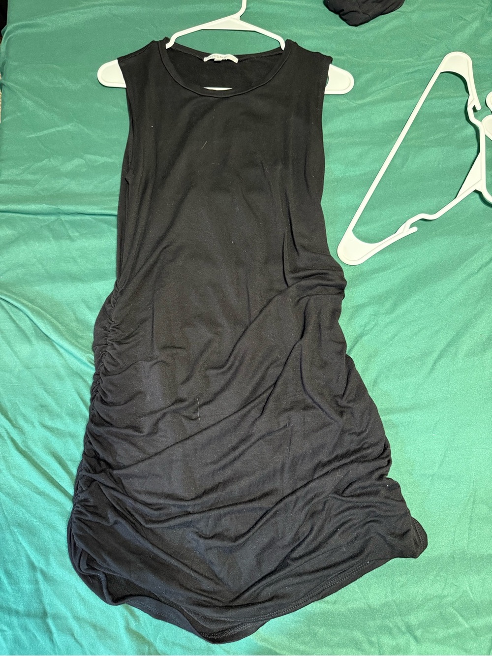 Sleeveless Black Ruched Side Dress - Women's
